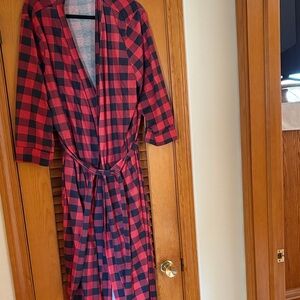 Red and Black Plaid robe